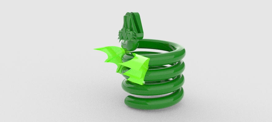 anillo traîne dragon poder fuerza 3d print model - Mito3D