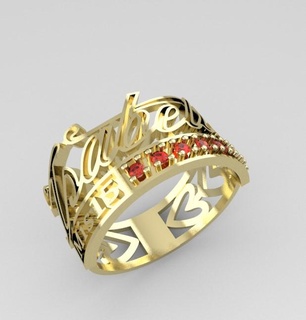 anillo nombre Isabela dise 3d anillo nombre Isabela 3d oro 18k joya lujo brillante arte 3d print model - Mito3D