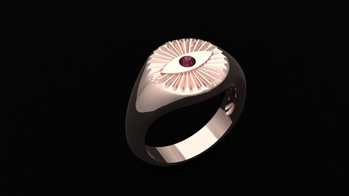 anillo ojo joyería joya oro plata gl pineal joyeria joyas impresi n 3d ornamental moda geom trico lujo elegante 3d print model - Mito3D