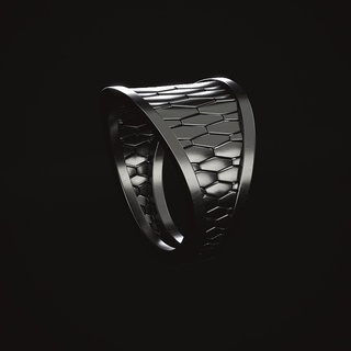 anillo panal anillo joyeria dise mano 3d print model - Mito3D
