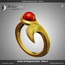 anillo regeneraci n - dota 2 jóias jóia presente ouro cosplay jogo 3d print model - Mito3D