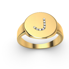 anillo sello letra ring jewel joyas gold 3d print model - Mito3D