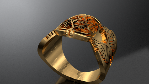anilo king salomon ring divine child jewel gold 3d print model - Mito3D
