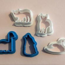 animal clay cutters mix jewelry molds polymer shapes animals earrings 3d print model - Mito3D