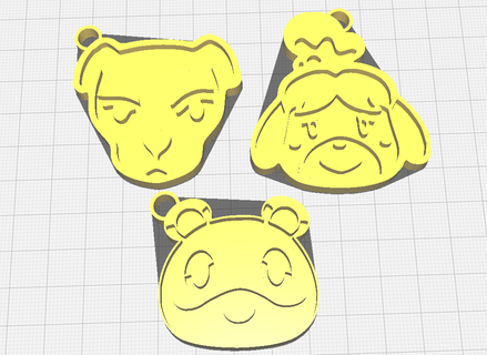 animal crossing keychain pack isabelle totakeke tomnook Game tom nook 3d print model - Mito3D