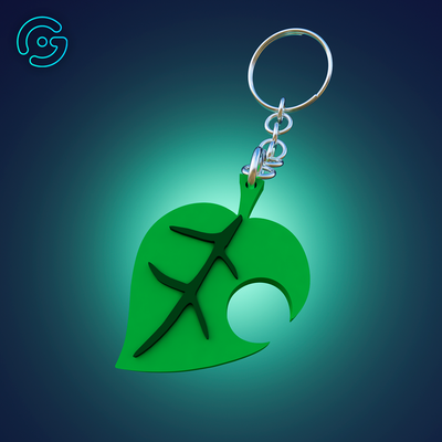 animal crossing leaf keychain nintendo key ring animalcrossing pokemon set 3d print model - Mito3D