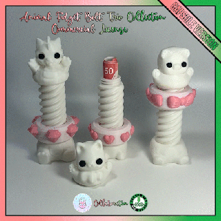 animal fidget bolt trio collection - capsule version commercial license layers green collab kitty dragon bear cute kawaii stim layersingreen bucklenshackle 3d print model - Mito3D