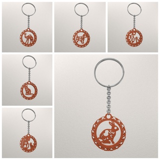 animal keychain set 6 kcset1 Jewelry key ring ornament decoration art stl bundle fashion elephant camel cat 3d print model - Mito3D