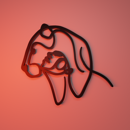 animal peinture art table femme lien connexion l'amour sauvage 3D print model - Mito3D
