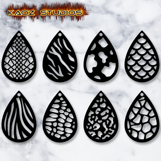 animal prints earring pack 8 animal jewelry bundle keychains pendants jewelry pack animal prints skin spots scales stripes wild tropical safari free african pendant keychain necklace bundle lot jewellery jewelery  3d print model - Mito3D