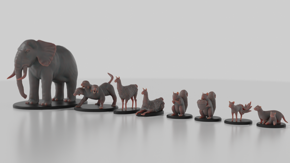 animal conjunto miniatura animal 3d impressão 3d print model - Mito3D