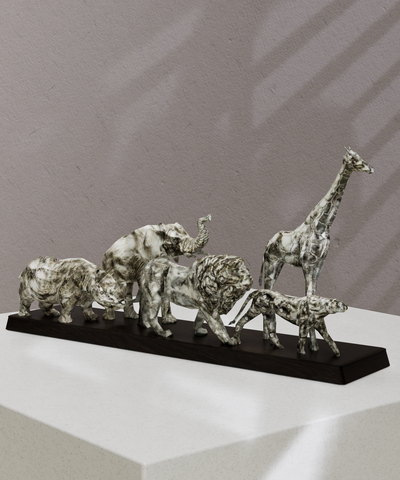 animales mammifères ciclo péché ailette accueil maison escultura estatua animal elefante rhinocéros girafe léon 3d print model - Mito3D
