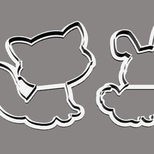 animals forest ballina cookie cutter fondant mass marker stamp squirrel fox raccoon rabbit 3d print model - Mito3D