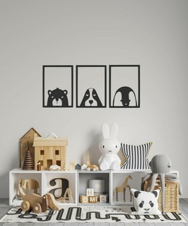 Tiere Kinder Zimmer Dekor Kunst Zuhause Haus dekorativ Malerei Mauer Design Baby 2d 3d print model - Mito3D
