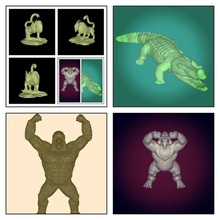 animales superconjunto comercial licencia físico huellas dactilares rpg mesa juego azar reptiles cocodrilo caimán simios Rey Kong parodia 3d print model - Mito3D