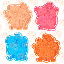 animali San Valentino giorno biscotto taglierina impostato 4 francobollo biscotti frese Cupido festa vacanza animale 3d print model - Mito3D