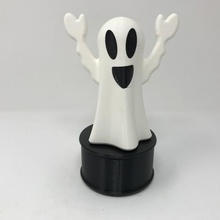animated illuminated happy ghost home halloween autodesk fusion 360 ultimaker 3d print model - Mito3D
