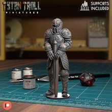 animated armour stood pre-supported art suit anim miniatures dnd presupported minis 32mm dungeons dragons curse strahd 3d print model - Mito3D