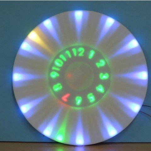 animated rgb wall clock home animation arduino case uno diy ds1302 ds3231 electronics hobby infinity mirror led neopixel ring real time 3D print model - Mito3D