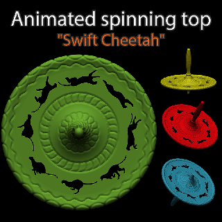 animado hilado lobo corriendo leopardo hilandero rápido juguete animación 3d print model - Mito3D