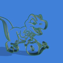 animée t-rex à l'emporte-pièce divers 3d print model - Mito3D