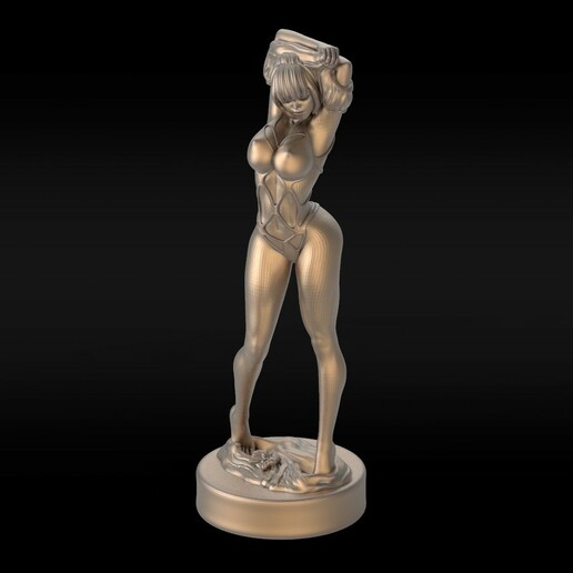 anime3 woman girl miniature statue figure art deco anime 3D print model - Mito3D