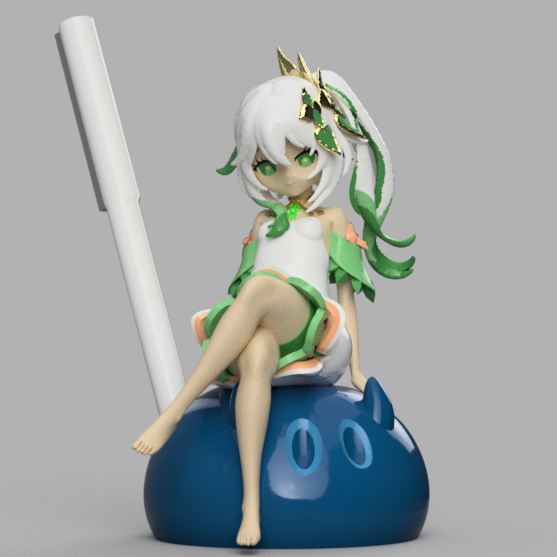 anime nahida lápiz soporte genshin impacto Arte dendro hidro limo bolígrafo manga 3D print model - Mito3D