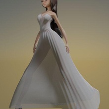 anime sposa spalline vestito 3d print model - Mito3D