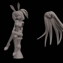 anime tavşan kız oturma dışkı saç seçenekler 3d print model - Mito3D