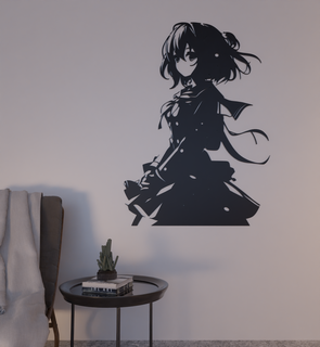 anime girl 2d wall art decorations Art decoration silhouette loli aesthethic home inteior 3d print model - Mito3D