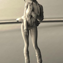 anime girl 3 art el estatuilla las esculturas mujer 3d print model - Mito3D