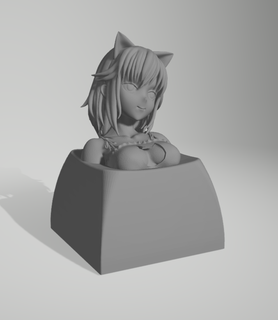 anime neko niña teclas stl 3d print model - Mito3D