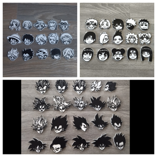 anime pack 30 dragon Balle Naruto bijoux porte clés nanatsu goku luffy zoro loi nami Végéta 3d print model - Mito3D