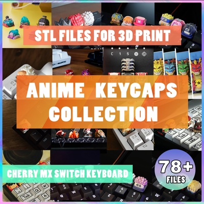 anime stl keycaps collection - 78 files 3d print update february 2024 keycap cherry mx switch mechanical keyboard hiko hikocaps artisan printing one piece naruto dragon ball 3d print model - Mito3D