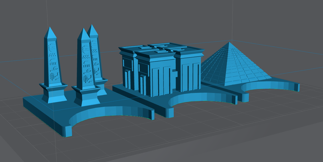 ankh 3d monumentos borda jogos model3d sangue raiva Carcassonne civilização catan 3d print model - Mito3D