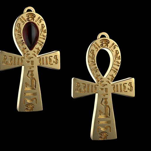 ankh cross jewelry egypt symbol gold pagan witch witchcraft jewel occult life 3D print model - Mito3D