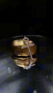 ankh Kreuz Anhänger Gold Benutzerdefiniert Schmuck Silber Frau Ohrring 3dprint Besetzung Wachs Block Ägypten Halskette Diamant 3d print model - Mito3D