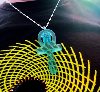 ankh djed amulet necklace ancient egyptian ancient egypt egyptian amulet ankh djed art  3d print model - Mito3D