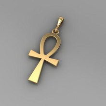 ankh pendente gioielleria Gesù Cristo oro scollo tendenza 3d print model - Mito3D