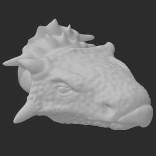 ankylosaurus head bust dinosaur t-rex nature art fossils 3d print model - Mito3D