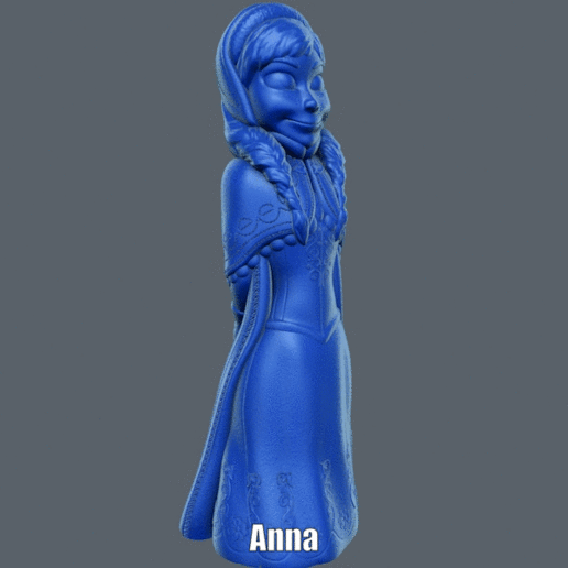 anna easy print-Unterstützung nicht Kunst cartoon disney Abbildung eingefroren Modell Prinzessin Skulptur supportless 3D print model - Mito3D