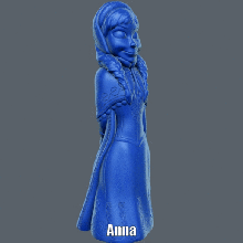 anna impression facile pas de soutien art dessin animé disney figure gelé modèle la princesse sculpture supportless 3d print model - Mito3D