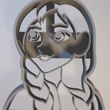 anna frozen cookie cutter cortante galletita Kunst 3d print model - Mito3D