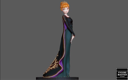 anna Königin Modell raffiniert Disney Prinzessin gefroren 2 Anime Charakter 3d drucken stl Datei 3d print model - Mito3D