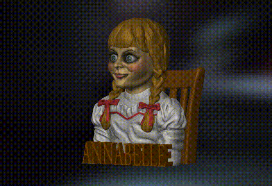 Annabelle Büste Film Terror Angst Puppe Halloween Hexerei 3D print model - Mito3D