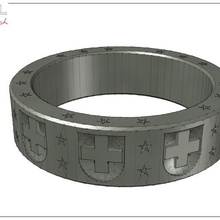 anneau 1er aout jóias anéis bijoux 3d print model - Mito3D