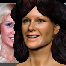 anni-frid abba busto art il ritratto faccia testa di sesso femminile donna cantante canzone musica lyngstad frida 3d print model - Mito3D