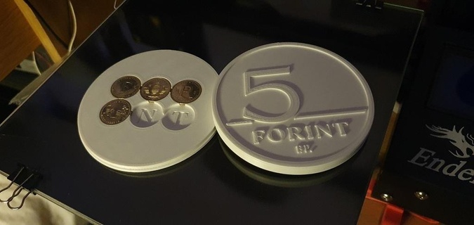 yıldönümü 5 Forint toynak Kulp destek Sanat 5ft madeni para turta eskiz coins_badges 3d print model - Mito3D