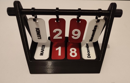 annuel calendrier Accueil maison Date mois an 3d print model - Mito3D