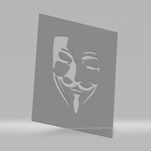 anonyme Schablone Kunst auf der Malerei airbrush anonym 3d print model - Mito3D